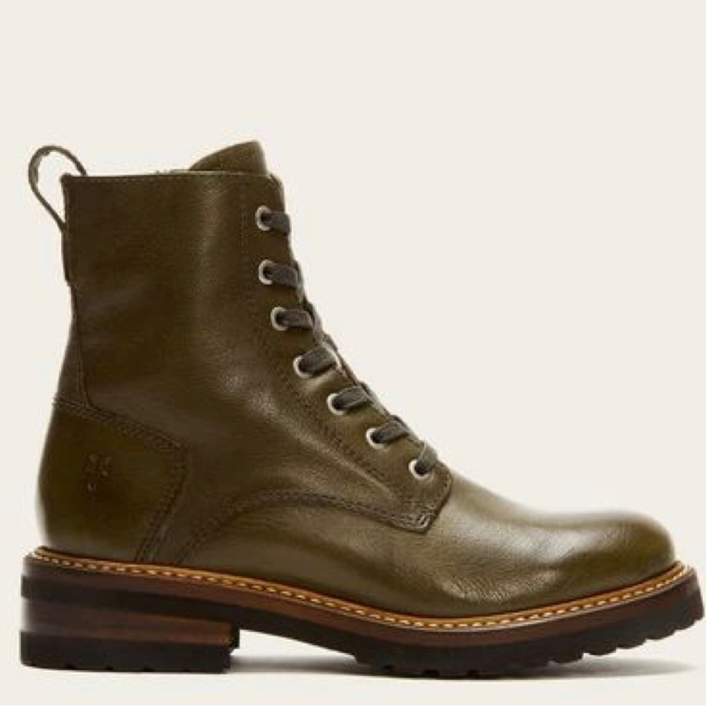 Women’s Green Leather Frye Boots